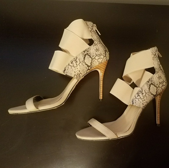 Nude/Snakeskin Print Sandals - Picture 2 of 3